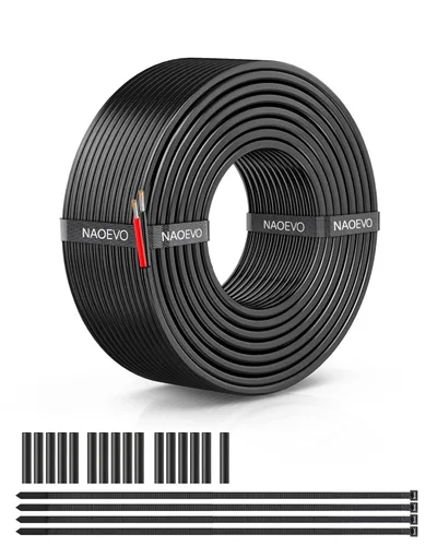 Miniatura 33 de NAOEVO Cable eléctrico de calibre 10, 2 conductores, cable de PVC trenzado de 10 AWG, bajo voltaje de 12 V/cobre estañado/cable flexible