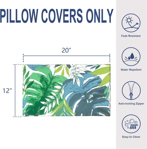 Miniatura 121 de Juego de 2 almohadas para exteriores de 16 x 16 pulgadas, repelentes al agua con interiores, para muebles de patio, hogar, jardín, geometría bohemia