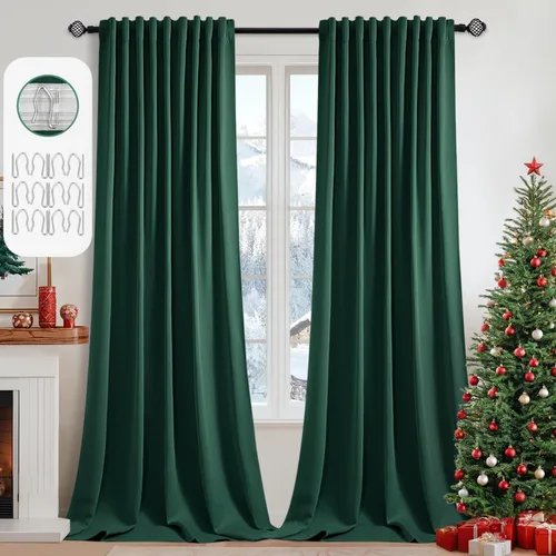 Miniatura 105 de MIULEE Cortinas opacas con pestaña trasera de 63 pulgadas de largo, juego de 2 paneles para sala de estar, dormitorio, privacidad, bolsillo