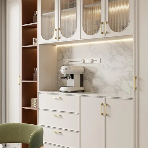 Miniatura 6 de Rergy Tiradores de cocina para gabinetes, paquete de 10 unidades doradas de 5 pulgadas con agujero central, herrajes cuadrados para cajones de Oro