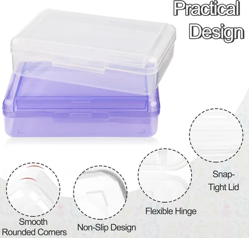 Miniatura 3 de Meiikun Caja de lápices, Cajas de lápices de gran capacidad 2 compartimentos, estuche rígido con tapa a presión, caja organizadora de almacenamiento