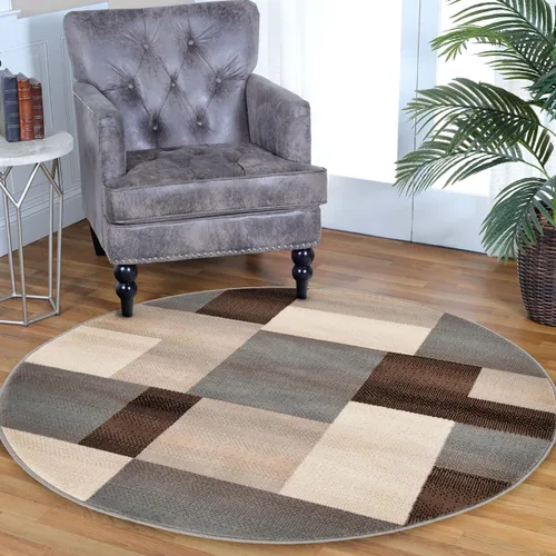 Miniatura 21 de Superior alfombra de área de la colección diseñador Clifton, 8 mm de altura de apilado, con respaldo de yute, diseño geométrico contemporáneo, Beige
