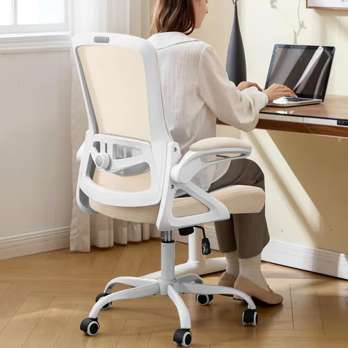 Miniatura 9 de Silla de oficina ergonómica, silla de escritorio con soporte lumbar ajustable, sillas de computadora cómodas de malla transpirable con reposabrazos