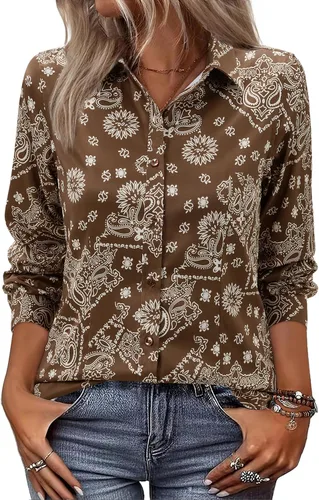 Miniatura 13 de siliteelon Camisas de vestir con botones para mujer, camisas de vestir de manga larga, algodón de corte clásico