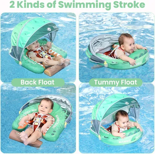 Miniatura 5 de Mambobaby Float Deluxe - Flotador de piscina para bebés: entrenador de natación seguro y cómodo para bebés y niños pequeños, diseño no inflable