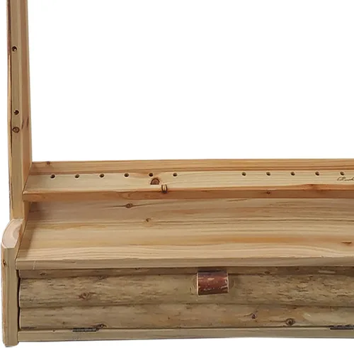 Miniatura 5 de Rush Creek Creations Estante rústico de almacenamiento de pared con 2 lazos compuestos – 12 flechas con compartimento para accesorios – hecho a mano