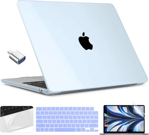Miniatura 26 de TWOLSKOO Compatible con funda para MacBook Air M4 de 15 pulgadas versión 2025-2023 M4 A3241 M3 A3114 M2 A2941, carcasa rígida de plástico y Cristal