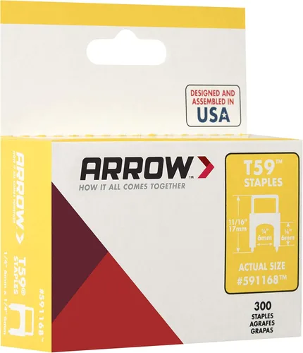 Miniatura 6 de Arrow T59 Tacker y Arrow 591168 - Grapas aisladas de acero T59 genuino de 1/4 pulgadas por 5/16 pulgadas para cable y cableado, transparente, 300