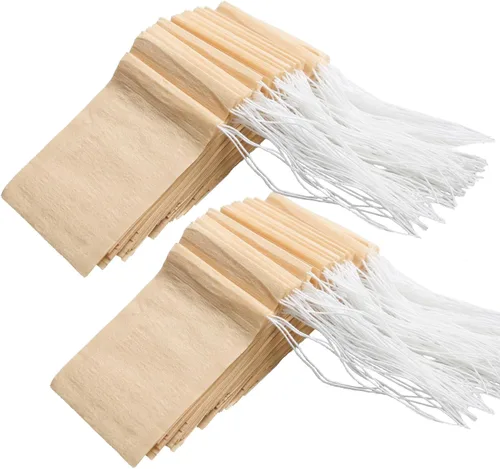 Miniatura 2 de Eketirry 100 bolsas de té desechables para té suelto, pequeña bolsa de té vacía con material de pulpa de madera, bolsa de filtro de té sin blanquear