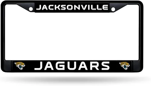 Miniatura 20 de Rico Industries Marco cromado negro primario de fútbol americano de la NFL con inserciones de plástico de 12" x 6" accesorio para automóvil/camión