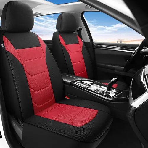 Miniatura 2 de Pariiaotin Juego de fundas de asiento delantero de automóvil de malla de aire 3D, lavables y transpirables, fundas de asiento de vehículo de primera