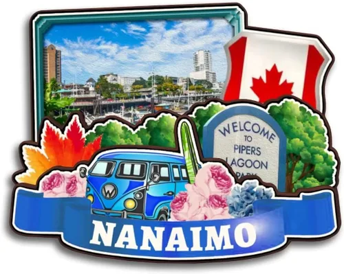 Miniatura 27 de Surrey British Columbia Canadá - Imán para nevera de madera 3D hecho a mano para viaje, ciudad recuerdos, nevera, regalo para decoración del hogar
