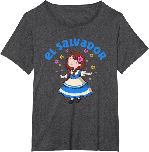 Miniatura 26 de Camiseta de mujer hispana con bandera salvadoreña de El Salvador Orgullosa, Negro