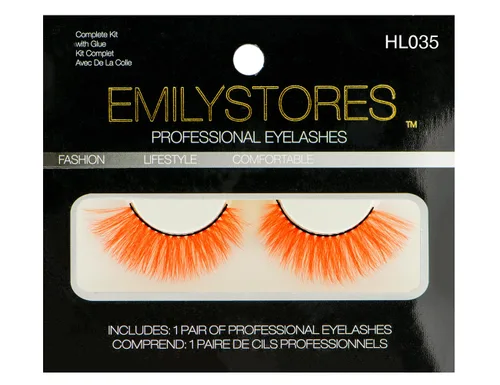 Miniatura 2 de Pestañas naranjas de colores para disfraz de sombrerero loco, pestañas largas dramáticas, para fiesta de máscaras, cosplay, maquillaje, 1 par