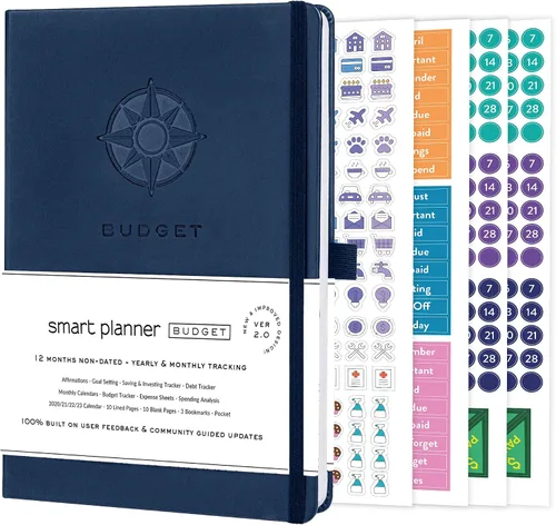 Miniatura 16 de Agenda de presupuesto Smart Planner – Agenda financiera tamaño A5 – Planificador de presupuesto sin fecha 2024-2025 y organizador mensual