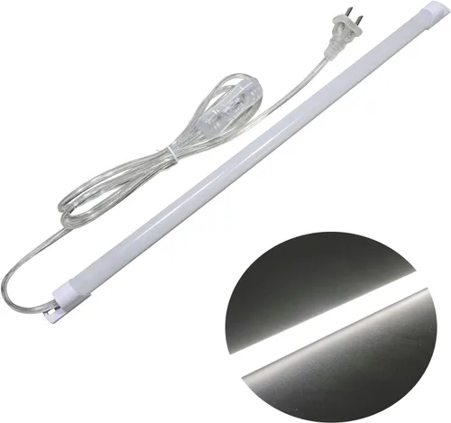 STBTECH Iluminación LED de 110 V para debajo del gabinete, barra de luz LED de 17 pulgadas con cable de alimentación de 6 pies, instalación Blanco