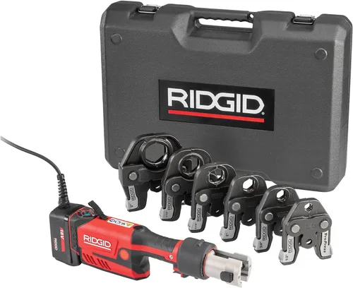 RIDGID 67193 Modelo RP 351 Kit de herramienta de prensa ProPress estándar con cable con herramienta de prensa ProPress con cable, mandíbulas de