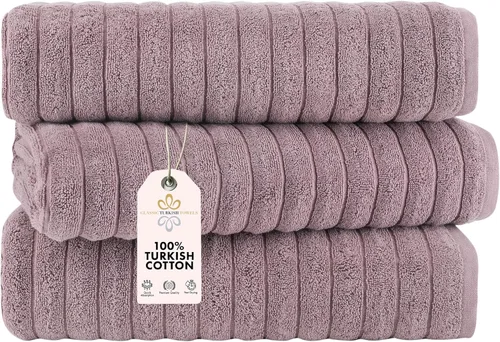 Miniatura 38 de Classic Turkish Towels - Juego de toallas de baño de algodón extragrande de alta calidad, gruesas y absorbentes, toallas de baño de lujo acanaladas