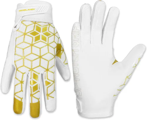Miniatura 12 de HANDLANDY Guantes de fútbol para jóvenes, guantes receptores adhesivos para niños, guante de fútbol de súper agarre, mejor regalo para niños y niñas
