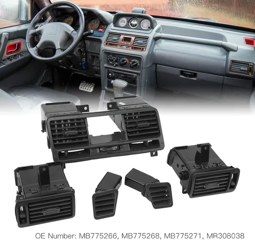 Miniatura 3 de Kit de ventilación de salpicadero 5 piezas de ventilación central, mb775268 compatible con pajero montero 1990 2004, actualización