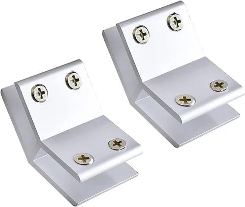 Miniatura 24 de INCREWAY Abrazadera de vidrio, paquete de 4 soportes ajustables de aleación de aluminio de doble cara para estante de vidrio, soporte de abrazadera