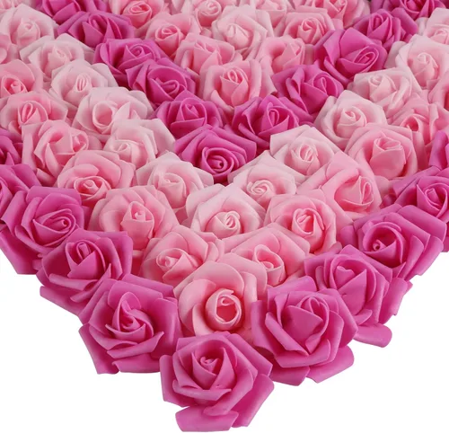 Miniatura 23 de Rosas artificiales, 200 piezas de cabezas de flores de rosas artificiales para manualidades, rosas de espuma de 1.97 pulgadas, cabezas de rosas Rosa
