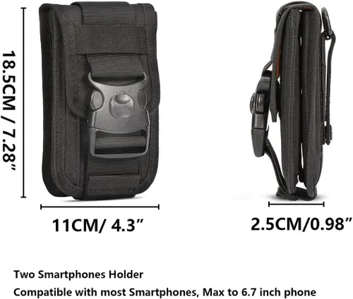 Miniatura 5 de Funda táctica de doble capacidad para teléfono con ranuras para tarjetas para iPhone 15 Pro/15 Plus/15 Pro/14 Plus/14 Pro Max/14 Pro/14/13 Pro Negro
