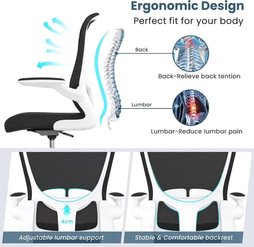 Miniatura 2 de Silla de dibujo para escritorio de pie, silla ergonómica ejecutiva para computadora, silla de oficina alta con reposabrazos abatibles, anillo