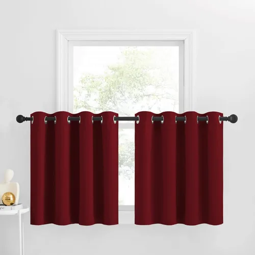 Miniatura 149 de NICETOWN Cortinas opacas de cocina para ventana sobre el fregadero, aislamiento térmico, decoración del hogar, pequeños niveles opacos con ojales