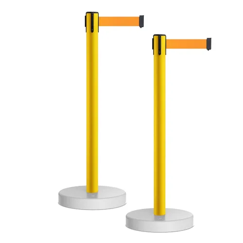 Miniatura 34 de Crowd Control Warehouse - CCW Juego de 2 puntales retráctiles de barrera de cinturón, base rellenable de agua MSH630-11 cinturón de pie, cinturón