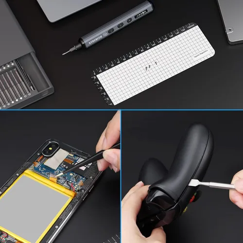 Miniatura 9 de STREBITO Juego Mini de Destornilladores Eléctricos, Kit de Destornillador Eléctrico de Máxima Precisión 70-en-1 con Luces, 5 Niveles de Par