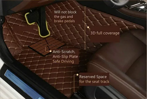 Miniatura 6 de Personaliza las alfombrillas de cuero de lujo de protección para todo tipo de clima para automóviles, SUV y camiones según el modelo automotriz beige