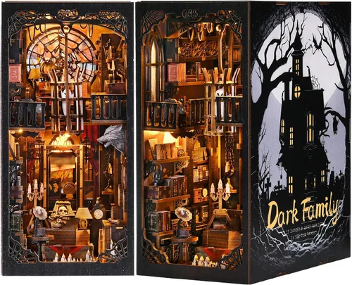 Miniatura 8 de Kit de Rincón de Libros, Kits de Rincón de Libros para Adultos, Construcción de Modelo de Rincón de Libros DIY, Rompecabezas de Madera 3D DIY