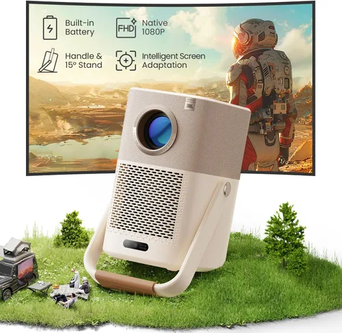 Miniatura 7 de [Sonido de JBL y batería integrada] Proyector para exteriores Yaber T2 con WiFi 6 y Bluetooth, proyector portátil de película inteligente Native