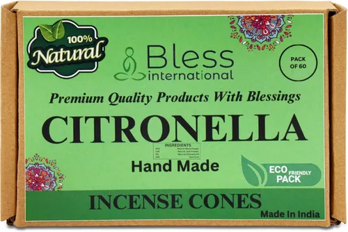 Miniatura 10 de Bless International Conos de incienso 100% naturales de lavanda hechos a mano, sumergidos a mano, libres de químicos orgánicos para purificación