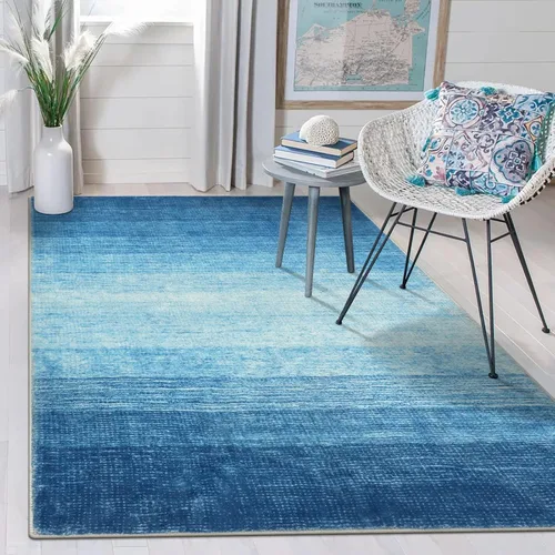 Miniatura 16 de Wonnitar Alfombra rosa lavable de 2 x 6 pies, moderna alfombra de pasillo de baño en degradé, contemporáneo, antideslizante, alfombra degradada