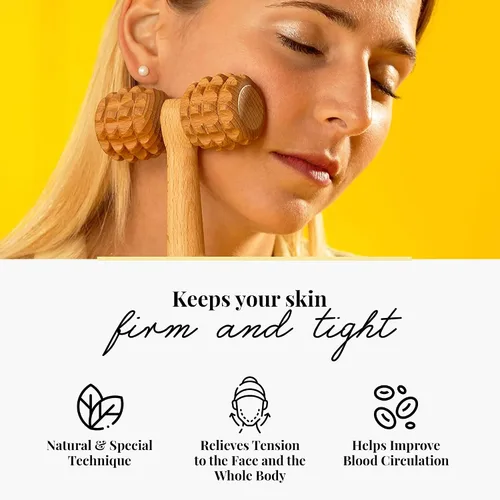 Miniatura 7 de tuuli Accesorios - Rodillo de masaje en forma de T, rodillo corporal y facial, masajeador facial multifuncional, ayuda a aliviar la tensión muscular