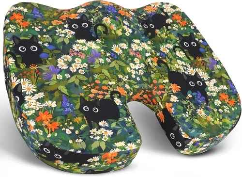 Miniatura 14 de Cojín ergonómico para aliviar el dolor de coxis, cojín de asiento de espuma viscoelástica para aliviar la presión, cojín de coxis para el dolor