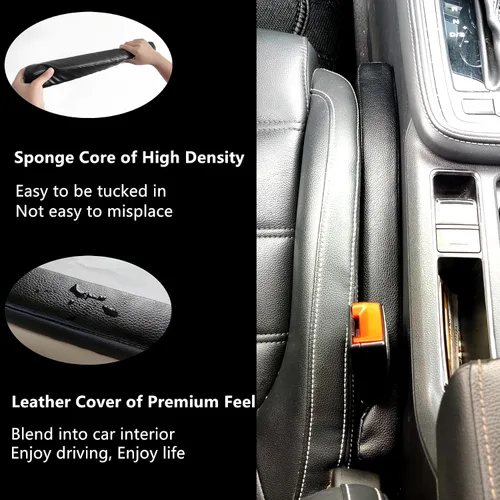 Miniatura 4 de Relleno para espacio entre asiento de coche de piel sintética, 2 unidades, protector de asiento sin goteo, universal, para evitar que caigan