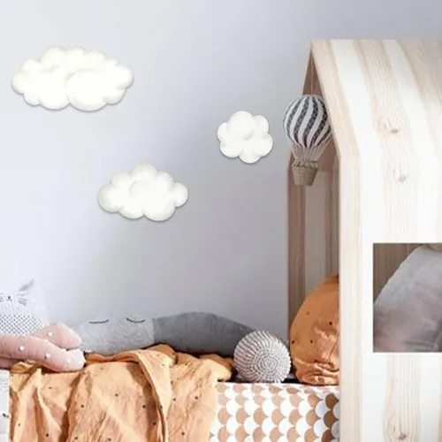 Miniatura 5 de Juego de calcomanías de pared de nubes de acuarela, calcomanías para guardería, habitación de bebé, sala de juegos, dormitorio, calcomanías de papel