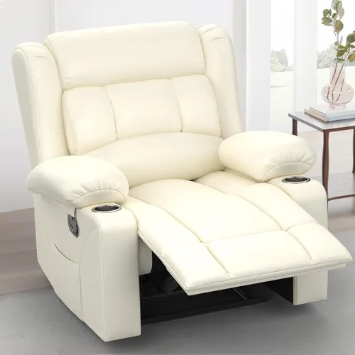 Miniatura 10 de Juego de Sofá Reclinable de Dos Plazas con 2+1 Piezas, Sillón Reclinable Minimalista de 2 Plazas con Pestaña de Tirón Manual, Tela con Puertos