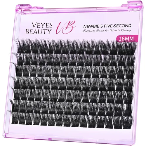 Miniatura 7 de VEYESBEAUTY Xtreme - Extensiones de pestañas individuales esponjosas, pestañas de volumen en capas 3D, banda delgada e invisible, pestañas de visón