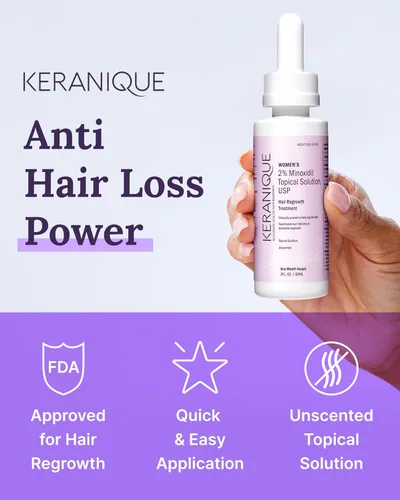 Miniatura 2 de Keranique Tratamiento para el crecimiento del cabello para mujeres, 2% de minoxidil para mujeres, crecimiento del cabello, fuerza y engrosamiento
