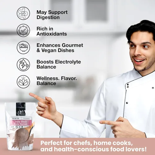 Miniatura 3 de The Spice Lab Kala Namak Sal negra – Sal india del Himalaya en tarro francés – Condimento puro vegano Kala Namak para revueltas de tofu – Sabor