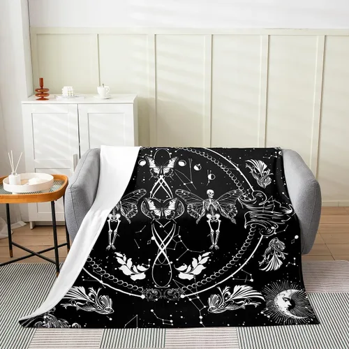 Miniatura 10 de Erosebridal Manta de murciélago de Halloween de 30 x 40 pulgadas, para todas las estaciones, con estrellas y galaxias, para niños, decoraciones