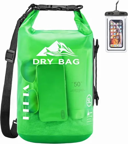 Miniatura 18 de HEETA Bolsa Seca Impermeable para Mujeres y Hombres, 5L/10L/20L/30L/40L Tapa Enrollable Bolsa de Almacenamiento Seca Ligera Mochila con Funda