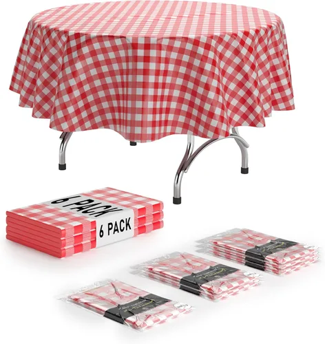 Miniatura 26 de Exquisite Cubierta de Mesa para Picnic - Paquete de 6 Manteles Premium Rectangulares de Plástico - Cubierta de Mesa para BBQ a Cuadros Negro