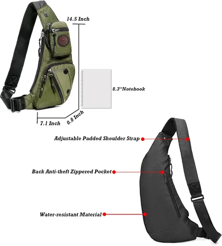 Miniatura 36 de Nicgid Sling Bag - Mochila bandolera para hombre), LYSB01NH075BJ-SPRTSEQIP