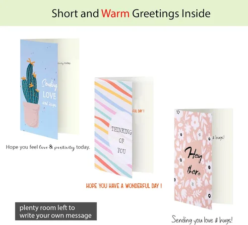 Miniatura 4 de Paquete de 24 tarjetas surtidas de Thinking of You con sobres autoadhesivos, tarjetas de felicitación precargadas en caja de 4 x 6 pulgadas