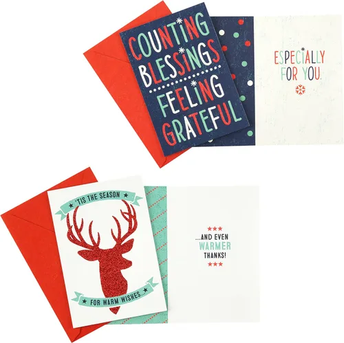 Miniatura 2 de Hallmark Surtido de tarjetas de agradecimiento de Navidad (10 tarjetas y 10 sobres)